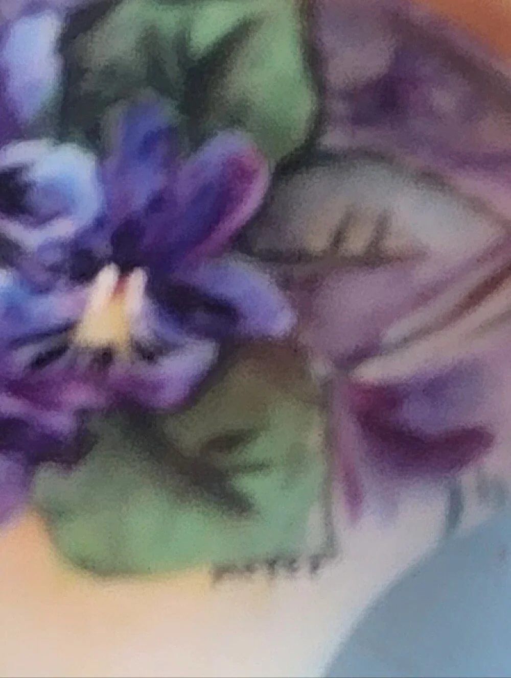 Vtg LIMOGES Purple Hand-Painted Violets Floral Porcelain Basket Gold Accents B&C